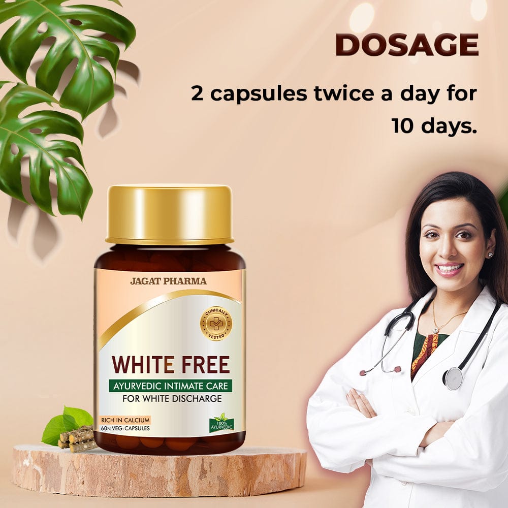 Jagat Pharma White Free Ayurvedic Capsules for Leucorrhea And White Discharge