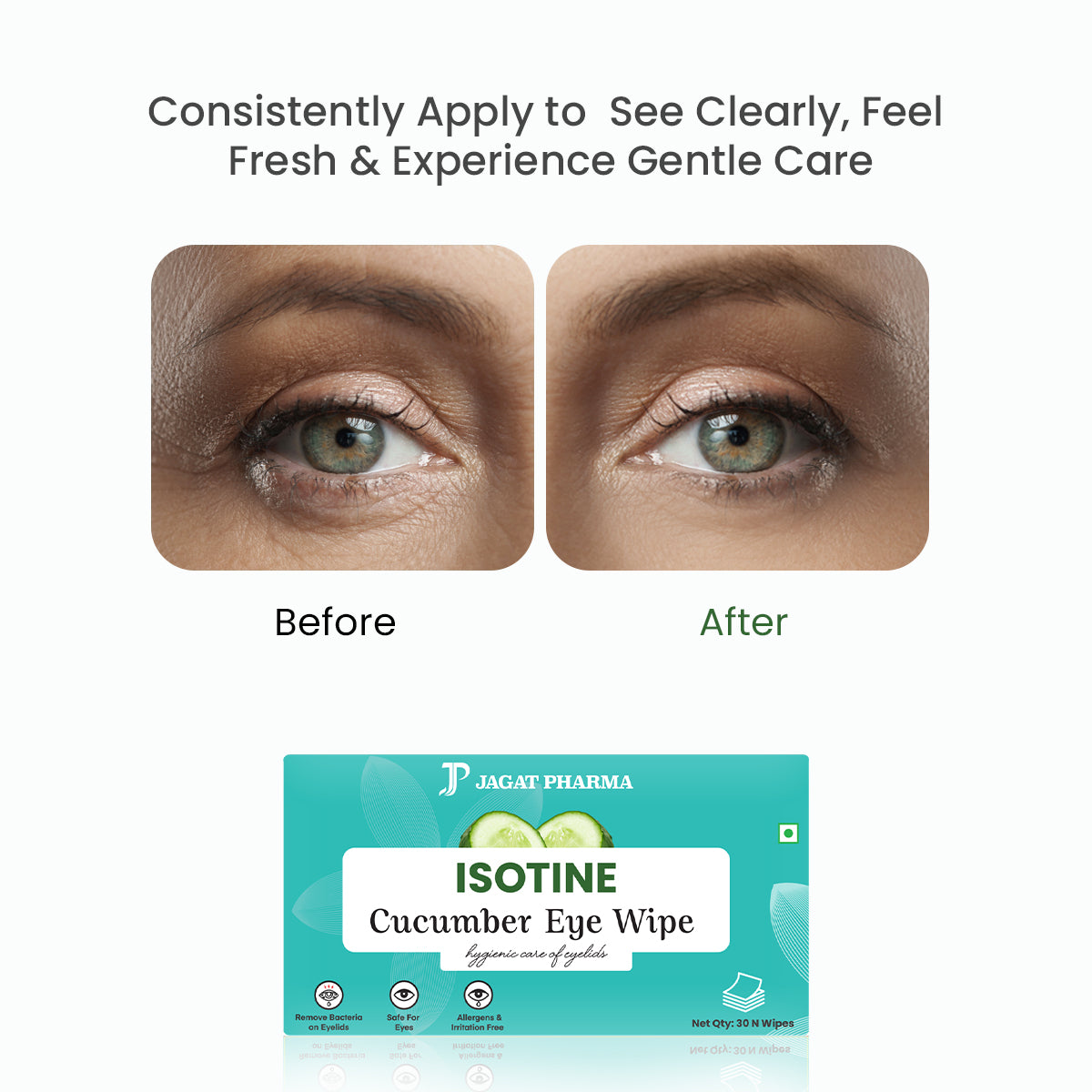 Isotine Cucumber Eye Wipes Pack 30