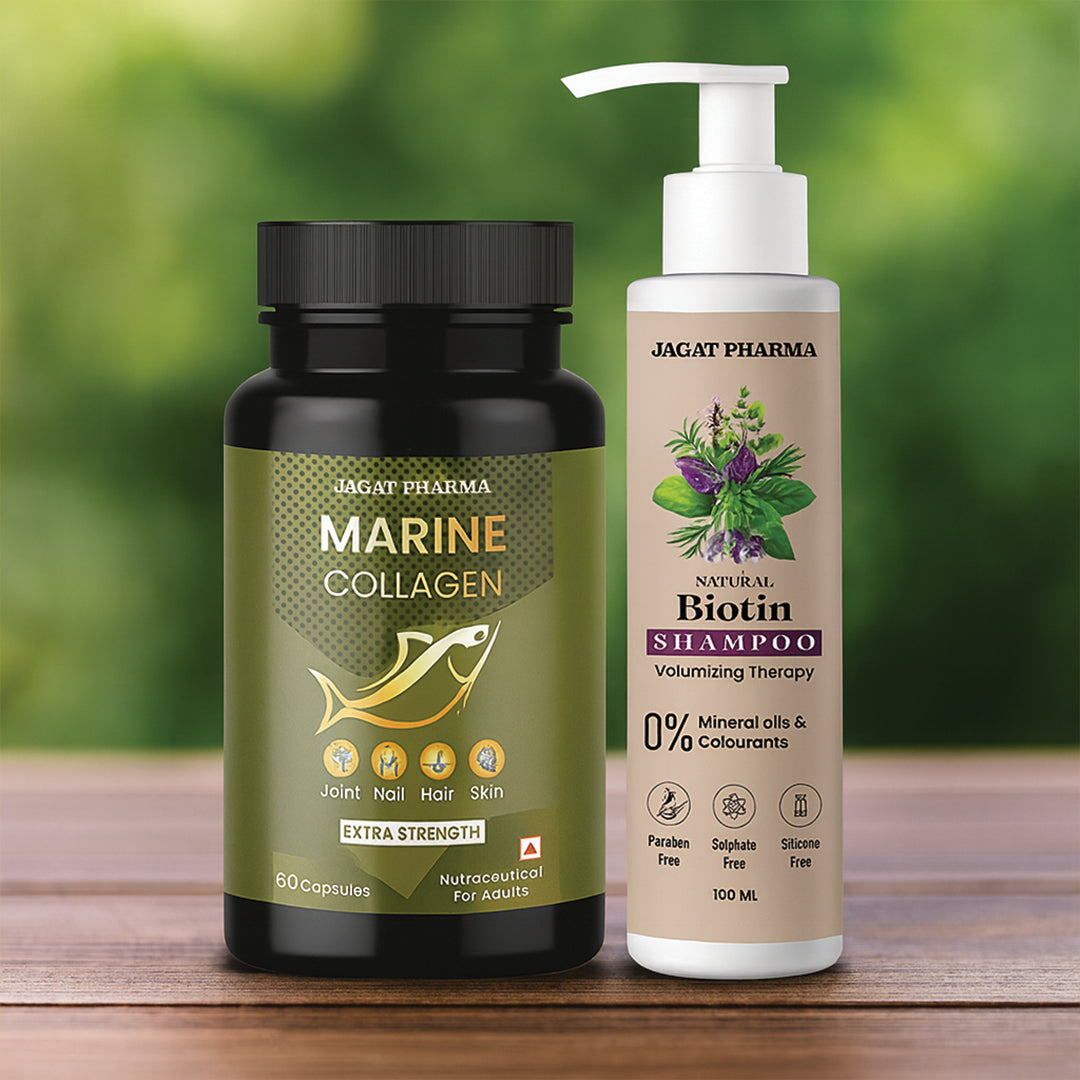 Marine Collagen + Natural Biotin Shampoo: Complete Beauty & Wellness Combo