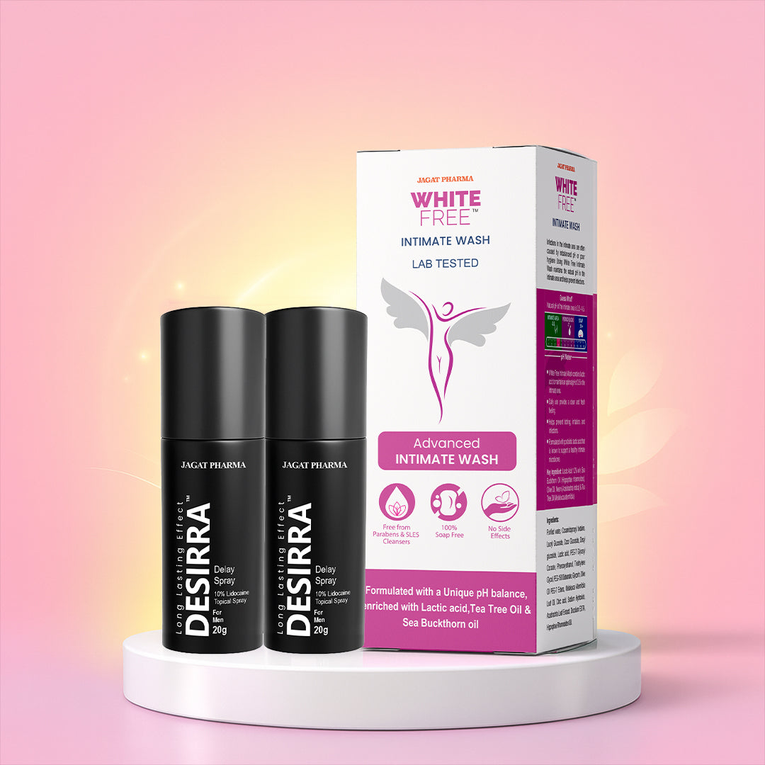 Desirra Pack of 2 + White Free Intimate Wash: Confidence & Intimacy Care Combo
