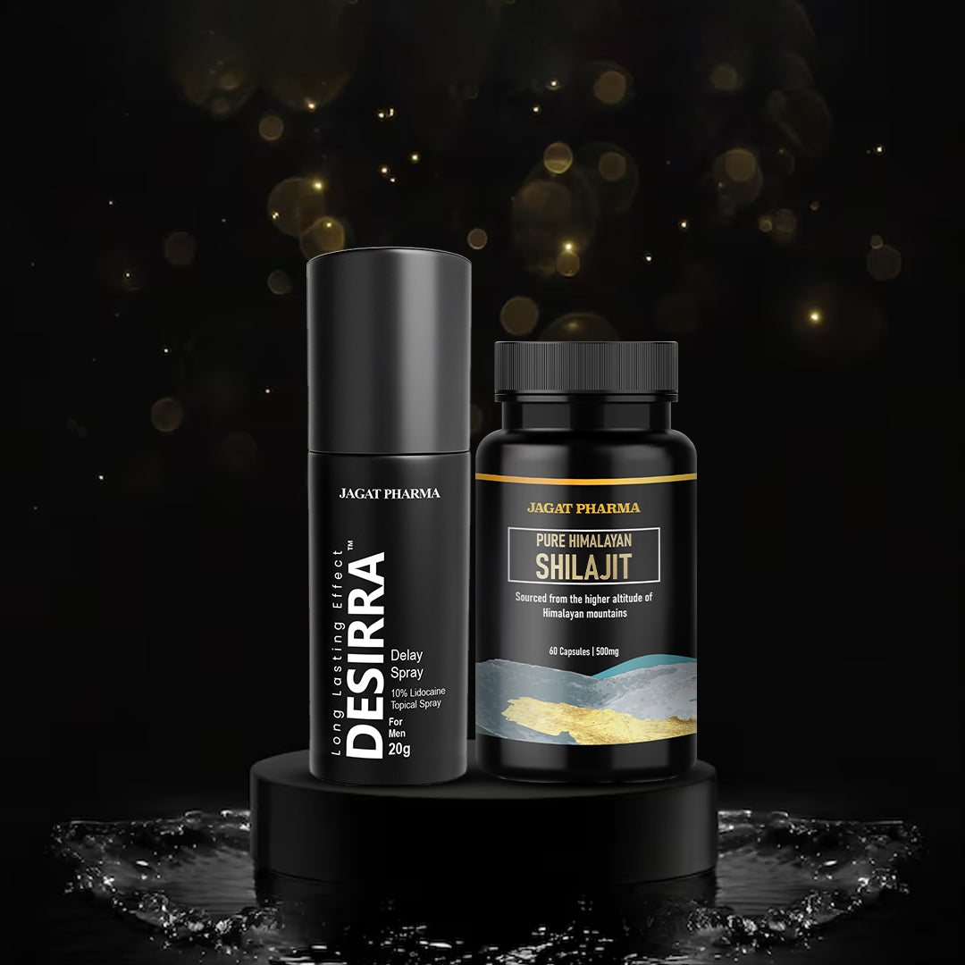Desirra - Delay Spray For Men + Pure Himalayan Shilajit Capsules