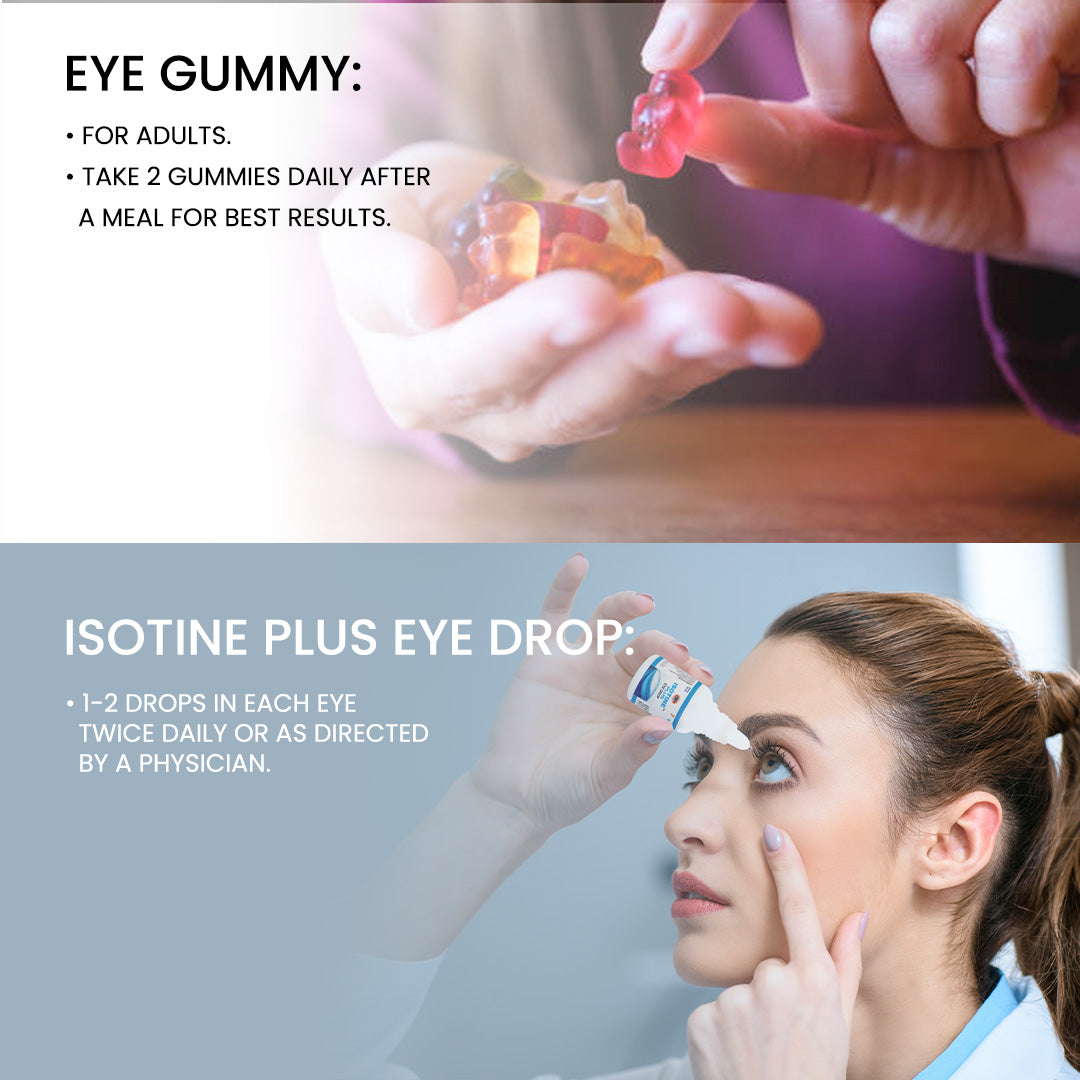 Isotine Eye Gummy (Kids) + Isotine Plus Combo: For Vibrant Vision and Lasting Eye Health