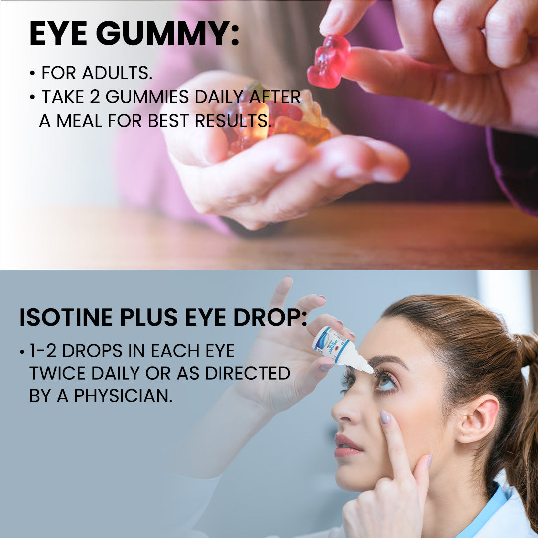 Isotine Eye Gummy (Kids) + Isotine Plus Combo: For Vibrant Vision and Lasting Eye Health