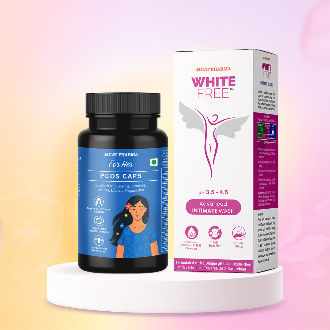 PCOS For Her + White Free Intimate Wash: Complete Women’s Wellness Combo