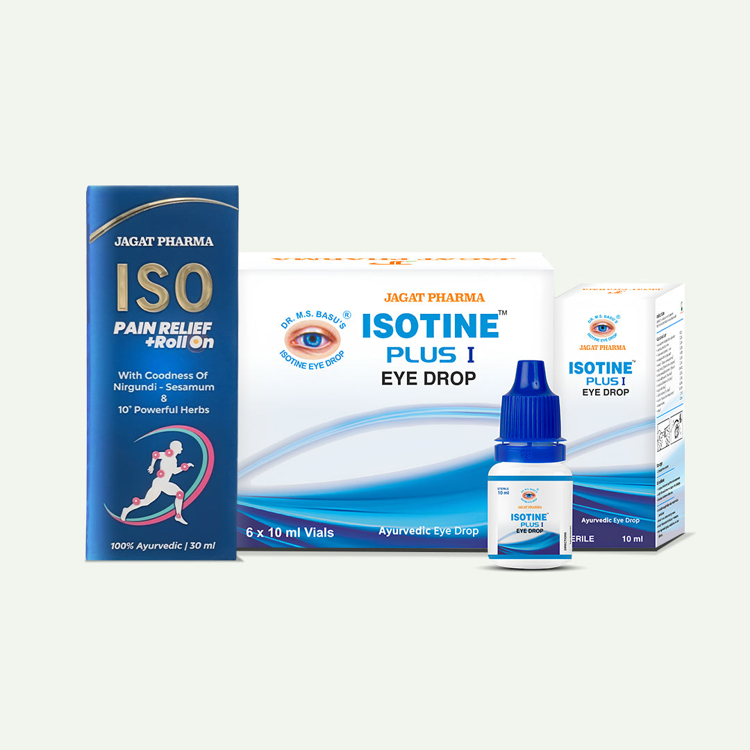 Jagat Pharma Isotine Pain Relief + Eye Drop set