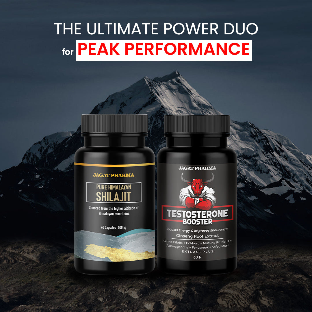 Testosterone Booster + Pure Shilajit: Unleash Strength, Energy, and Vitality!