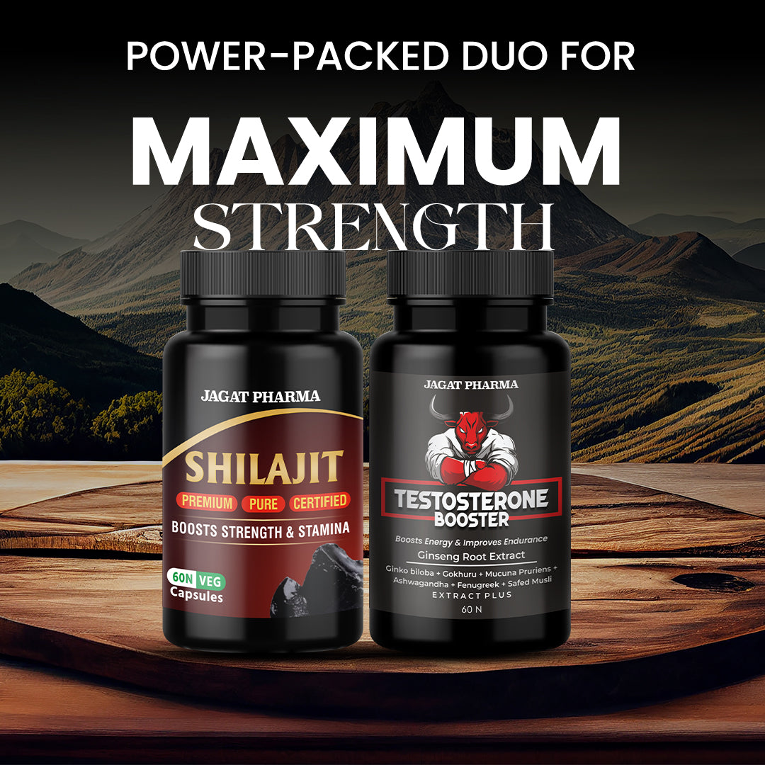 Testosterone Booster + Premium Shilajit Combo: To Improve Your Stamina, Power & Performance