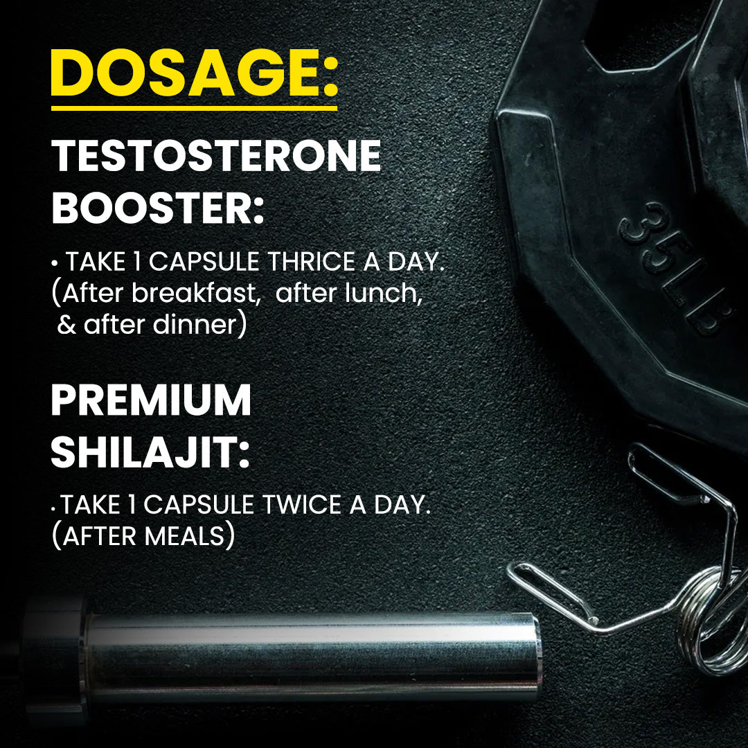 Testosterone Booster + Premium Shilajit Combo: To Improve Your Stamina, Power & Performance