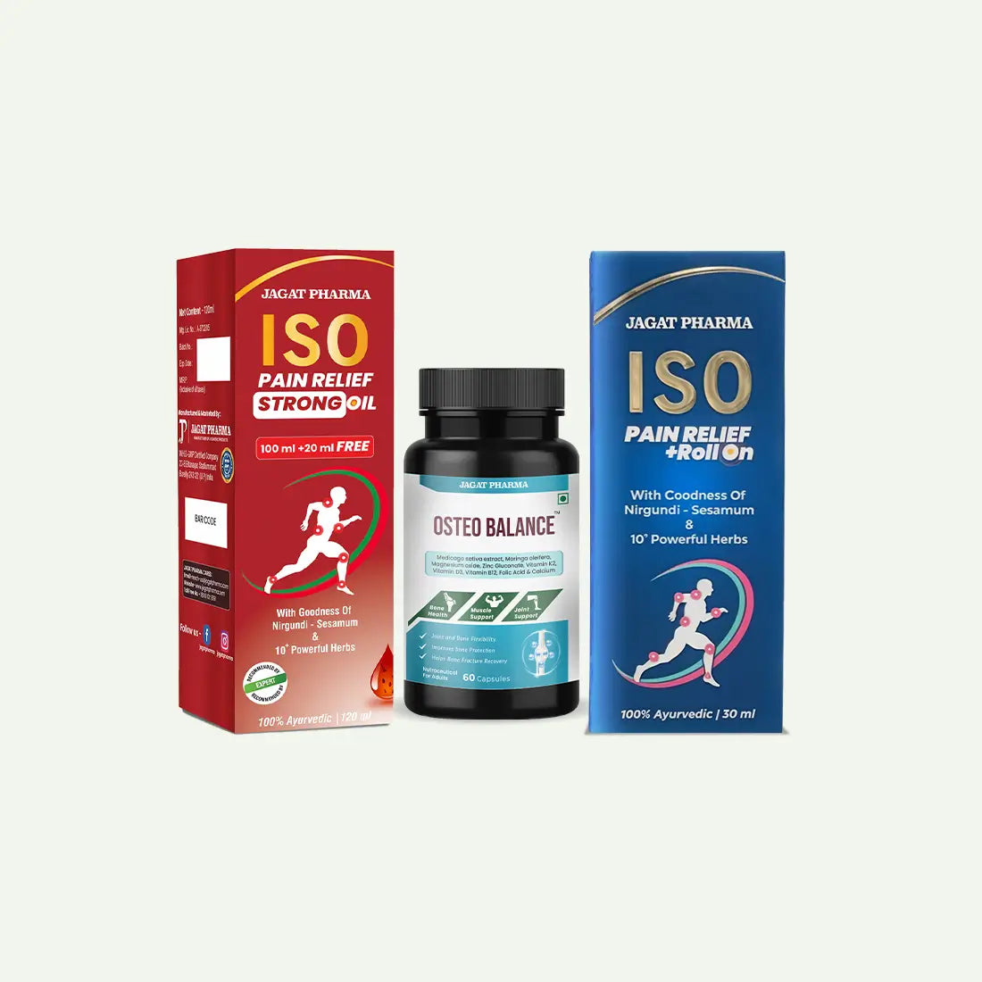 Calcium Magnesium Zinc Capsules + Iso Roll-On + Strong Oil Combo