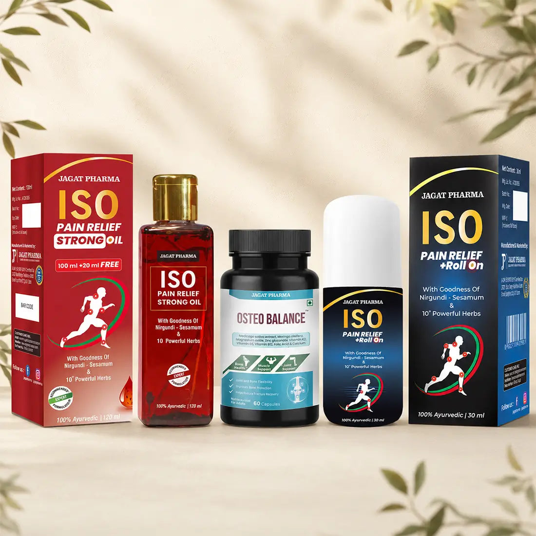 Calcium Magnesium Zinc Capsules + Iso Roll-On + Strong Oil Combo