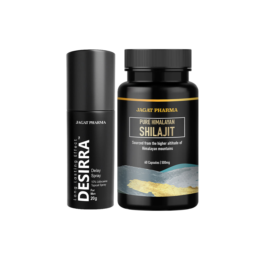 Desirra - Delay Spray For Men + Pure Himalayan Shilajit Capsules