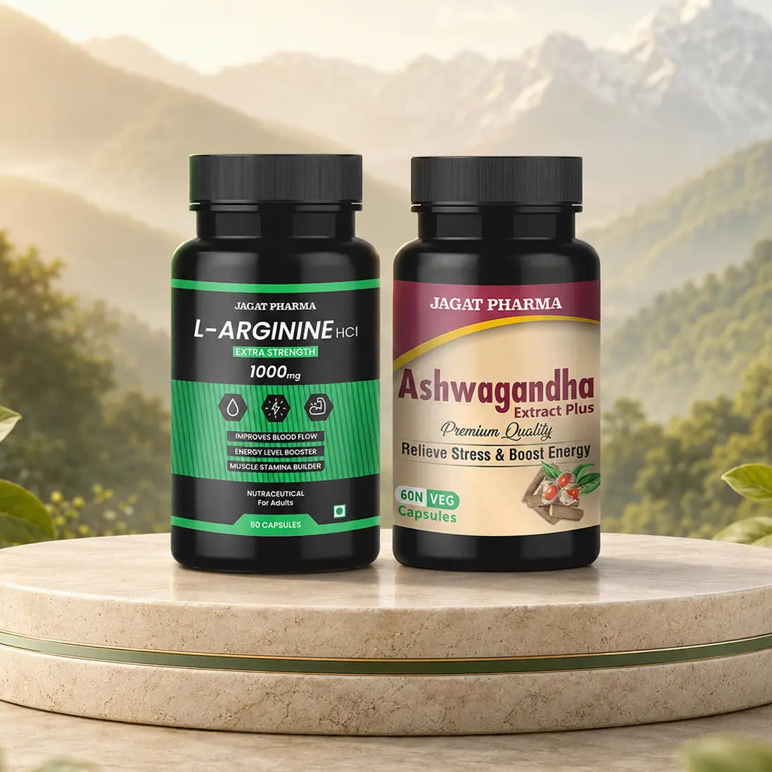Jagat Pharma + L-Arginine 1000mg + Ashwagandha