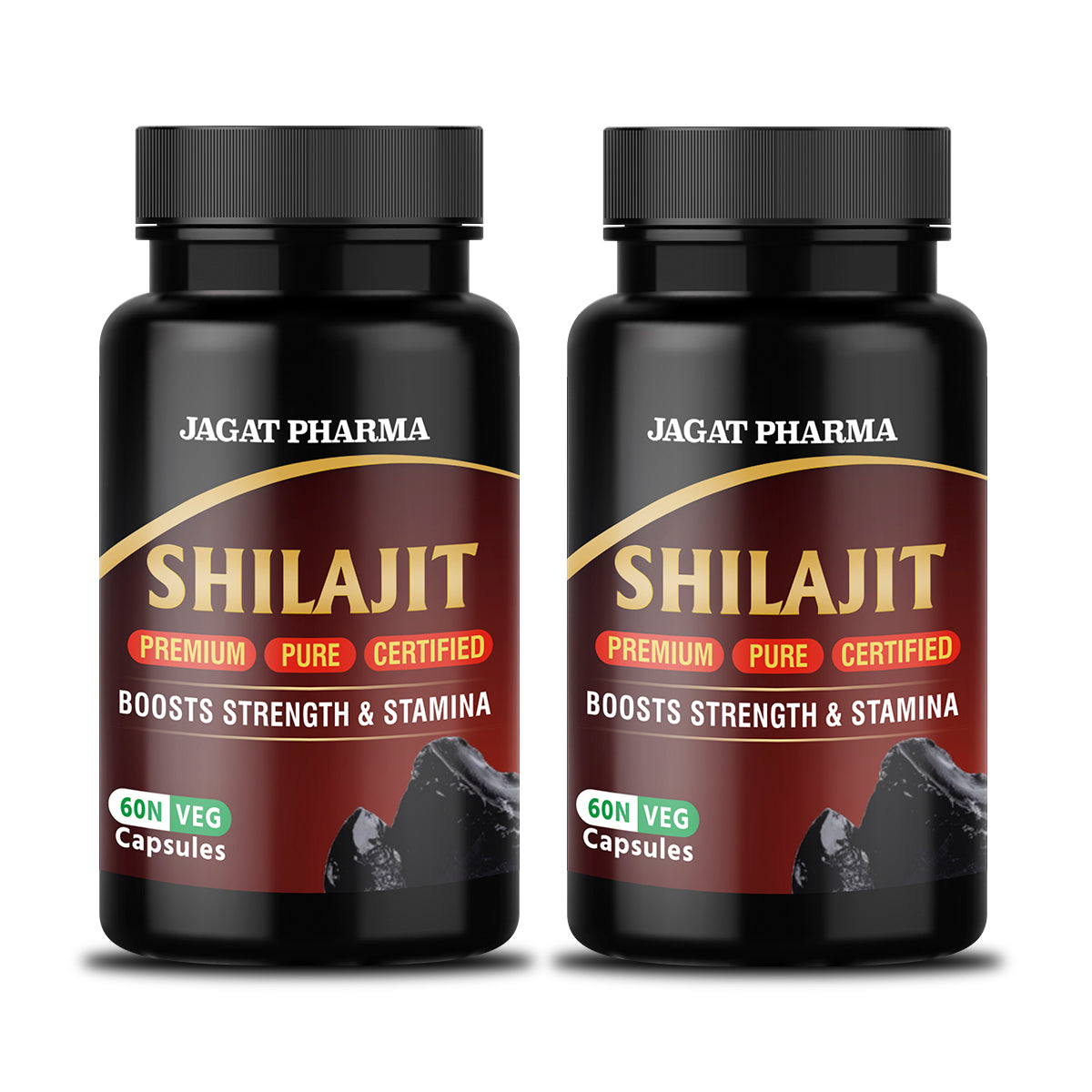 Premium Himalayan Shilajit/Shilajeet 60 Capsules Pack of 2