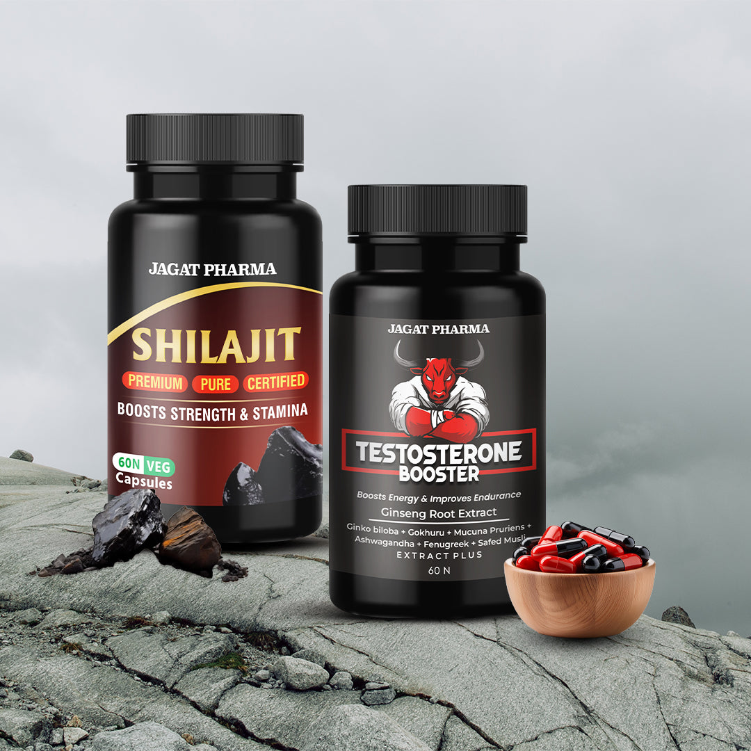 Testosterone Booster + Premium Shilajit Combo: To Improve Your Stamina, Power & Performance