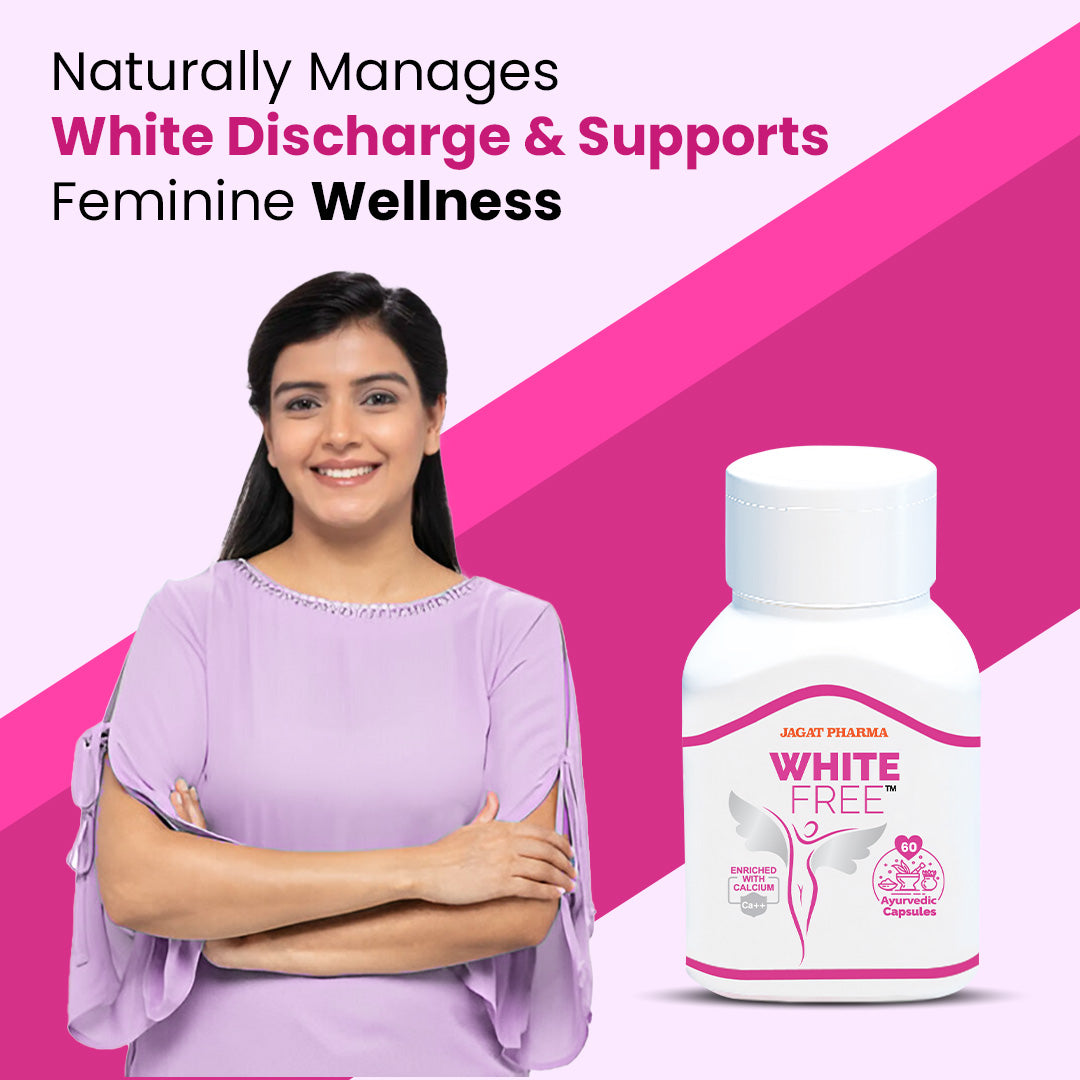 Jagat Pharma White Free Ayurvedic Capsules for Leucorrhea And White Discharge