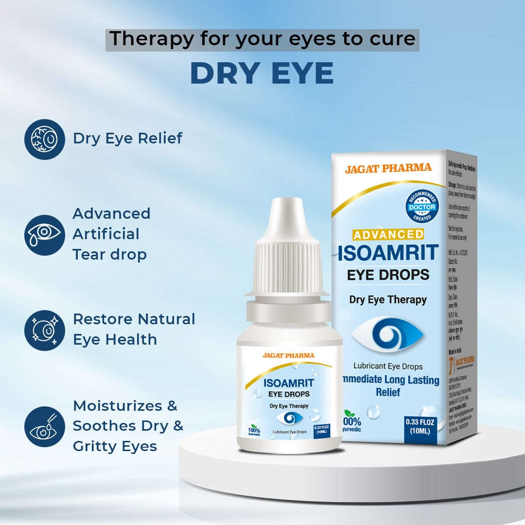 ISO Amrit Ayurvedic Eye Drops for Dry Eyes- 10ml Pack of- 2